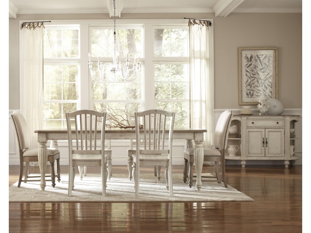 Coventry Two Tone Rectangular Leg Dining Table With 18 Leaf By Riverside Furniture At Knight Mattress