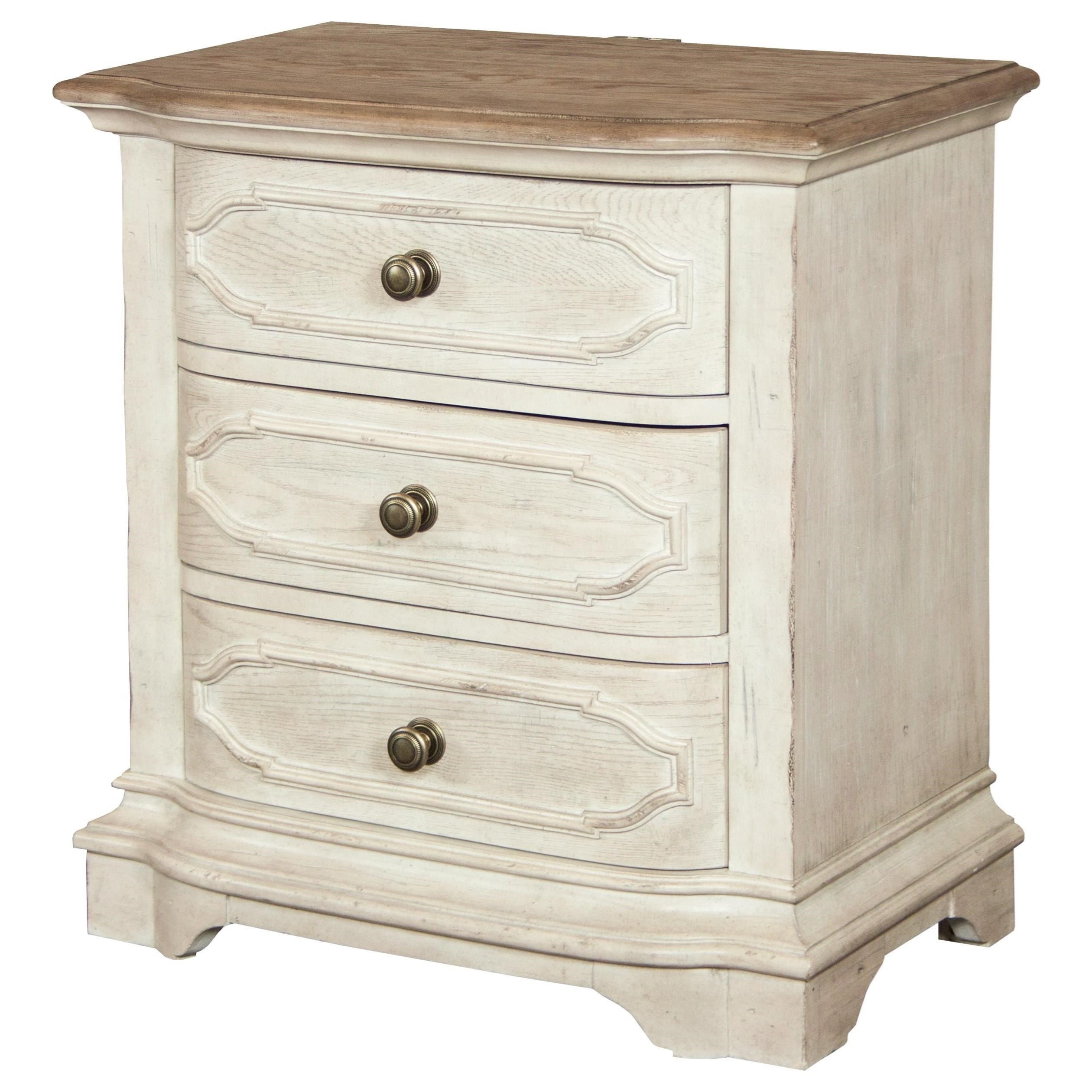 Riverside Furniture Elizabeth 71469 3 Drawer Nightstand With Usb Charging Port Dunk Bright Furniture Nightstands