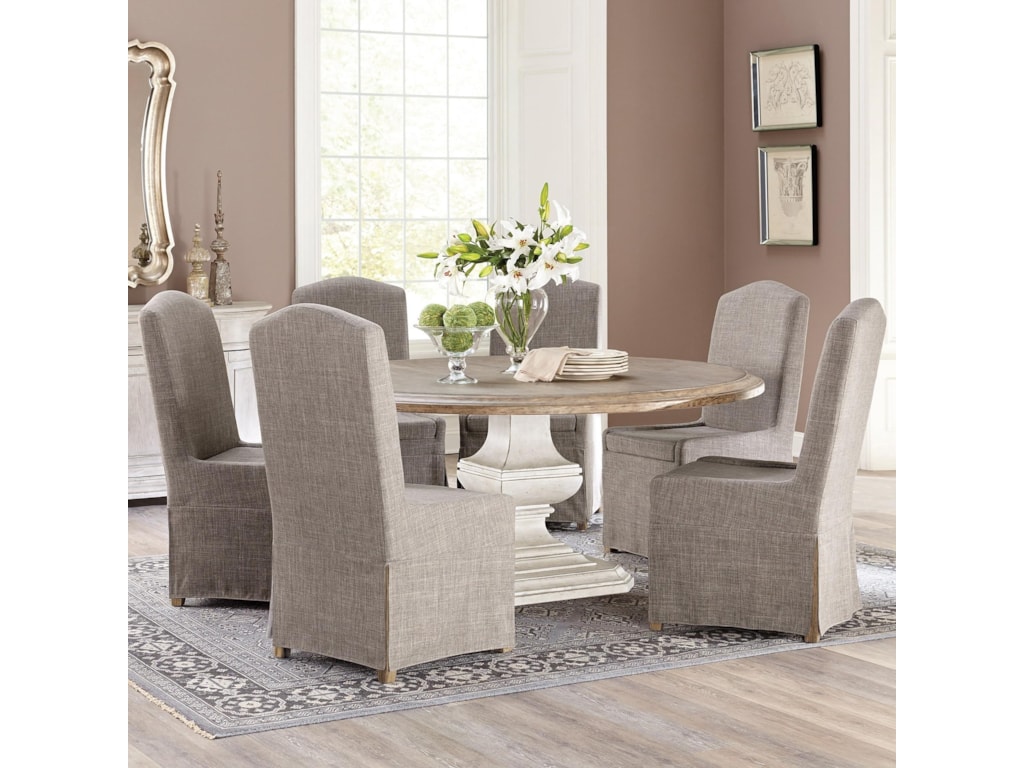 Riverside Furniture Elizabeth 7 Piece Round Pedestal Table And Host Riverside Furniture Elizabeth7 Piece Table And Chair Set