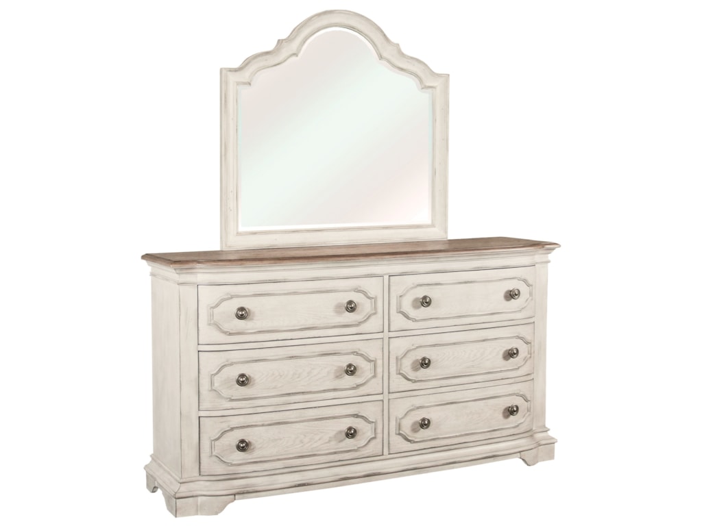 Riverside Furniture Elizabeth Traditional 6 Drawer Dresser And
