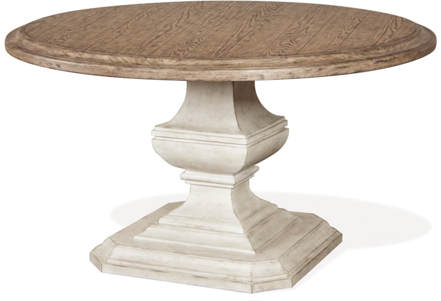 Riverside Furniture Elizabeth 71952 653 54 Inch Round Dining Table With Carved Pedestal O Dunk O Bright Furniture Kitchen Tables