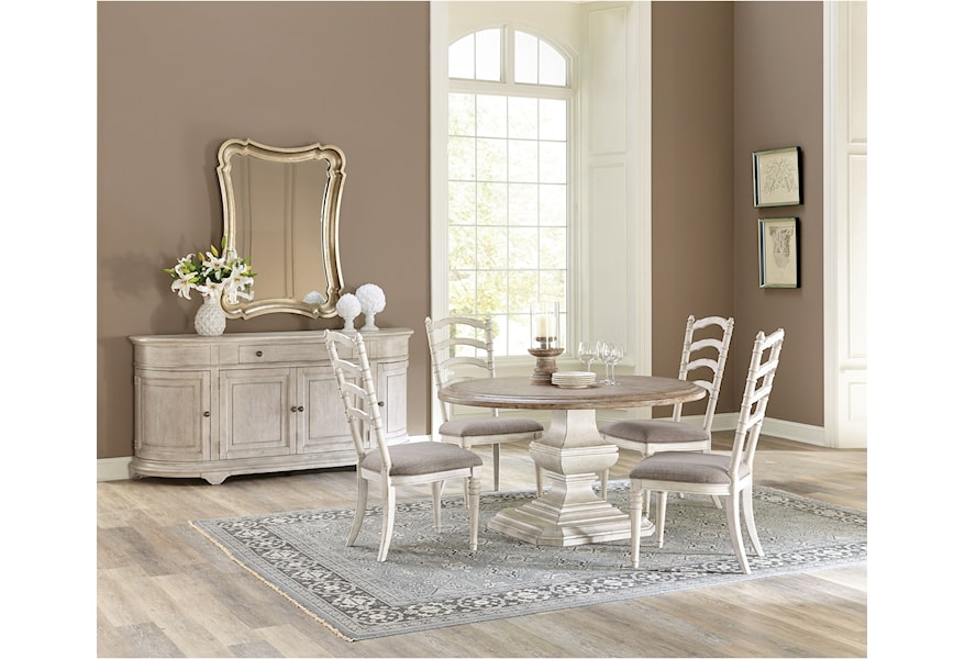 Riverside Furniture Elizabeth 71952 653 54 Inch Round Dining Table With Carved Pedestal Dunk Bright Furniture Kitchen Tables