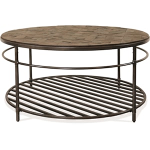 Riverside Furniture Hillcrest Rustic Round Cocktail Table With Reclaimed Top A1 Furniture Mattress Cocktail Coffee Tables