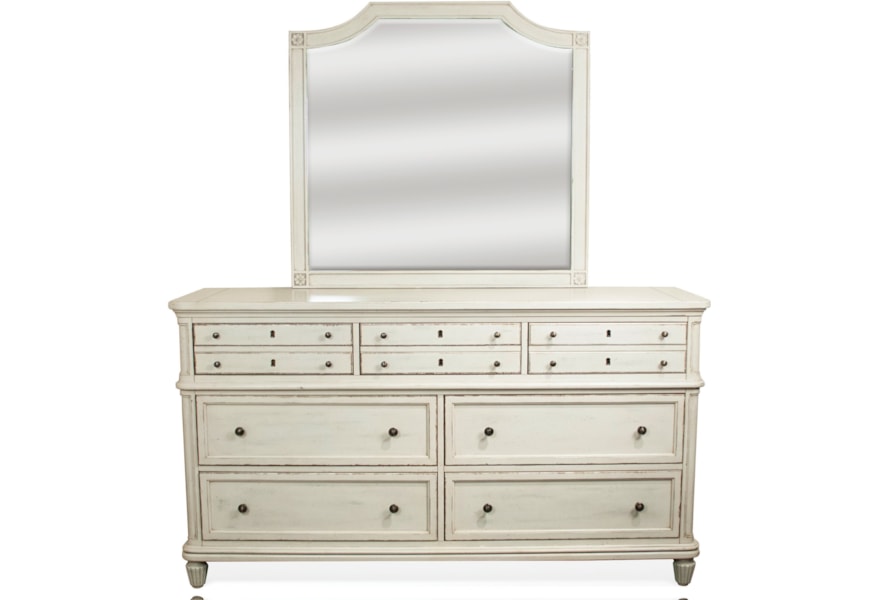 Riverside Furniture Huntleigh 7 Drawer Dresser And Mirror Combo In