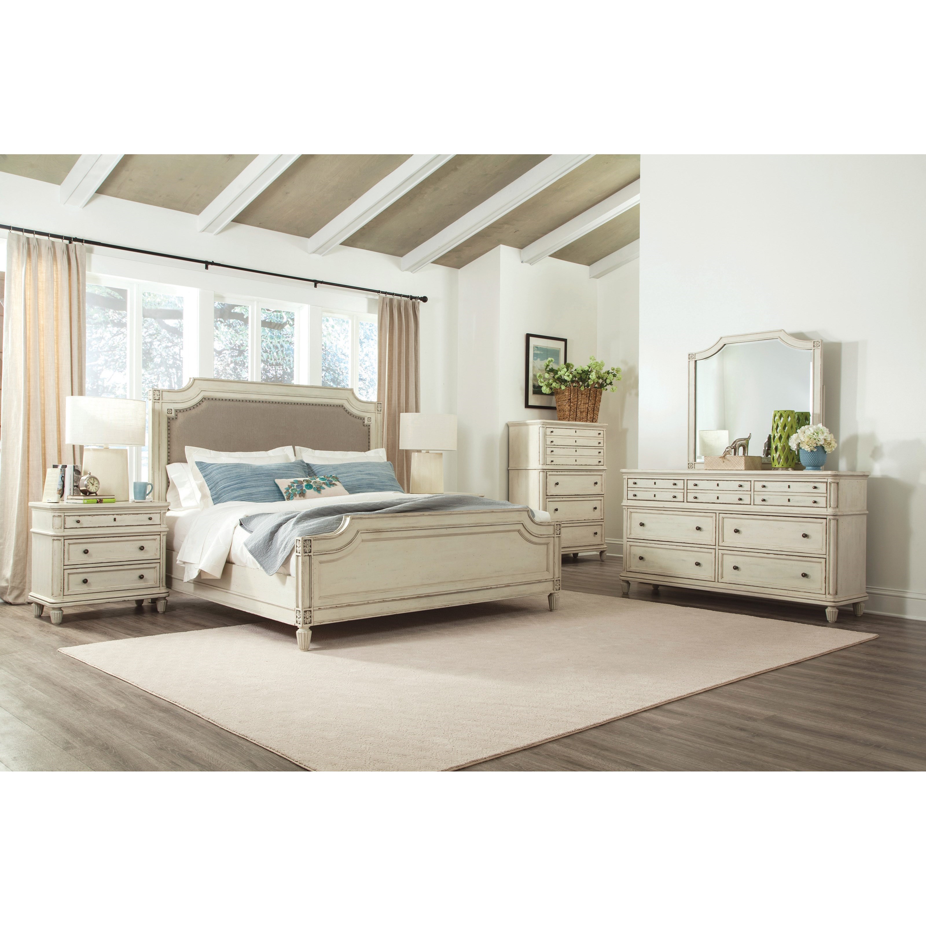 Riverside Furniture Huntleigh 7 Drawer Dresser And Mirror Combo In