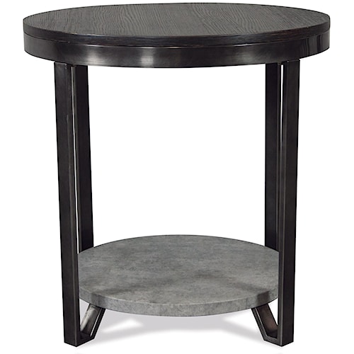 Riverside Furniture Jude Round End Table With Faux Riverside Furniture Jude Round End Table With Faux Concrete Shelf