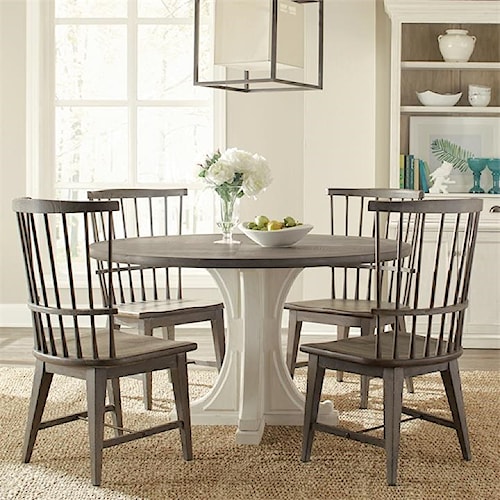 Riverside Furniture Juniper 5 Piece Round Table and Windsor Chair ... Riverside Furniture Juniper 5 Piece Round Table and Windsor Chair ...