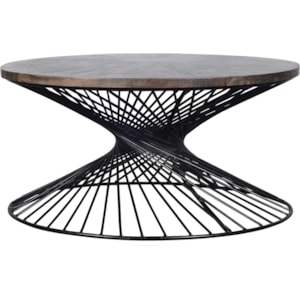 Riverside Furniture Kingston Industrial Round Cocktail Table With Metal Base A1 Furniture Mattress Cocktail Coffee Tables