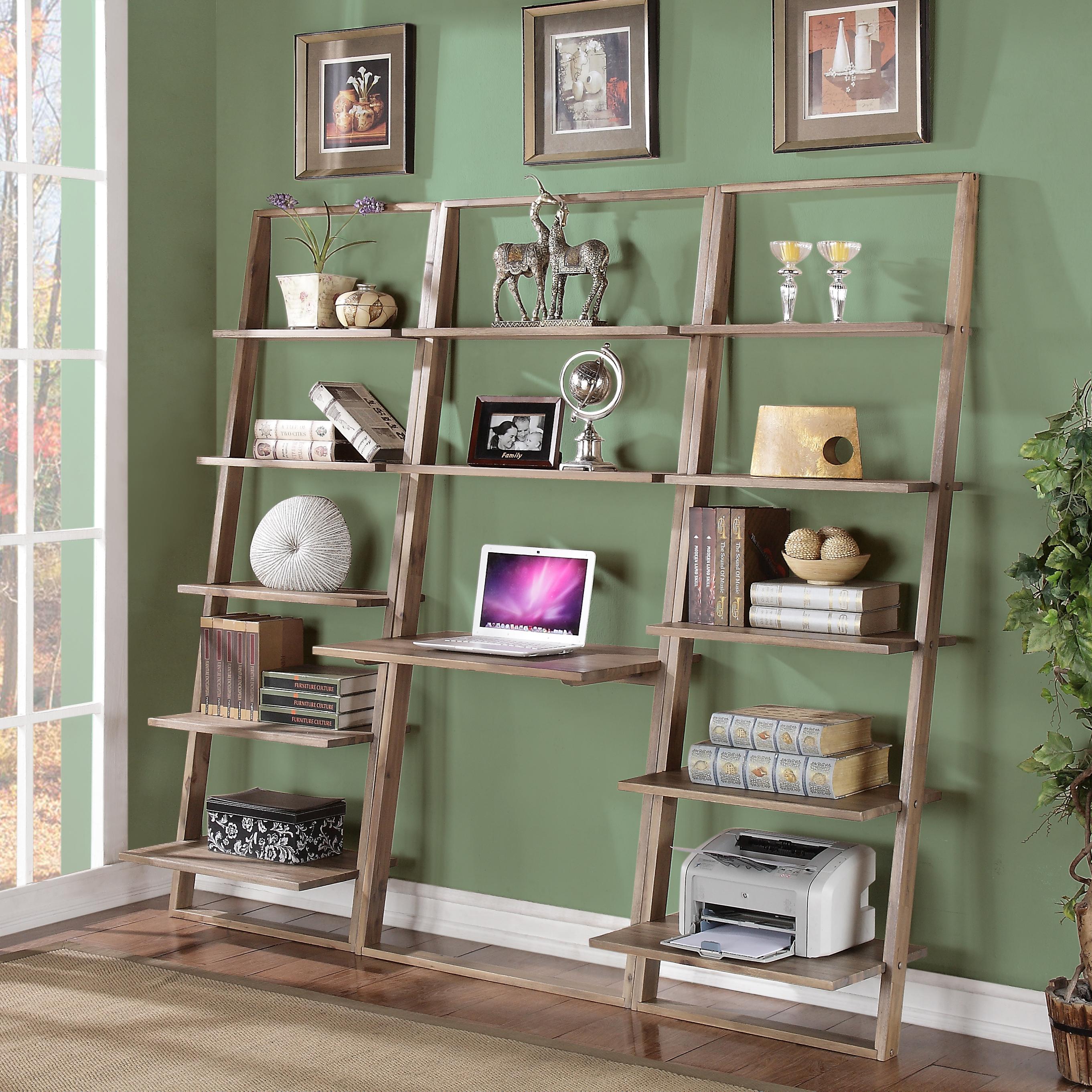 threshold leaning bookcase