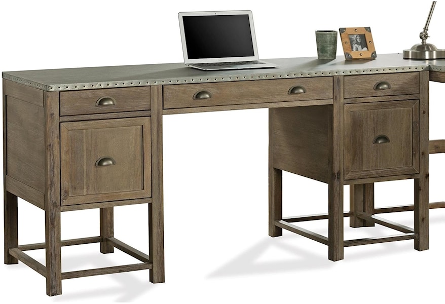 Riverside Furniture Liam 71130 Industrial Writing Desk With Drop