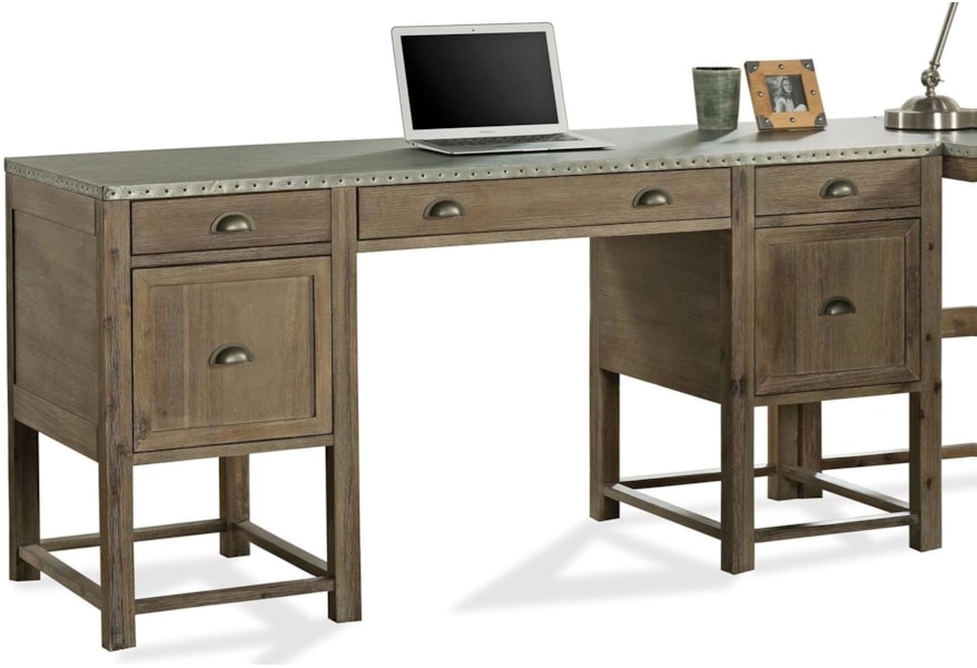 Riverside Furniture Liam 71130 Industrial Writing Desk With Drop