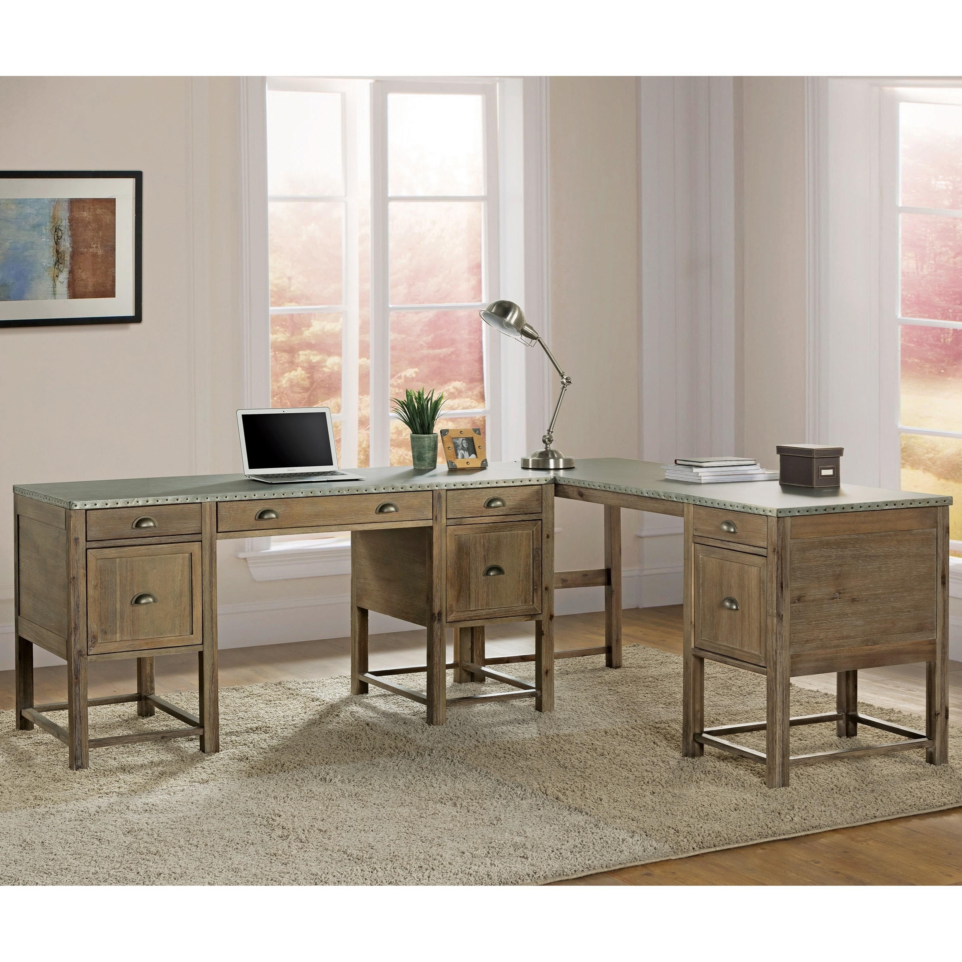 Riverside Furniture Liam 71130 Industrial Writing Desk With Drop