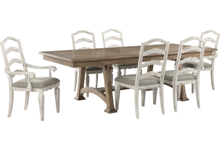 Riverside Furniture Madison 7 Piece Farmhouse Table And