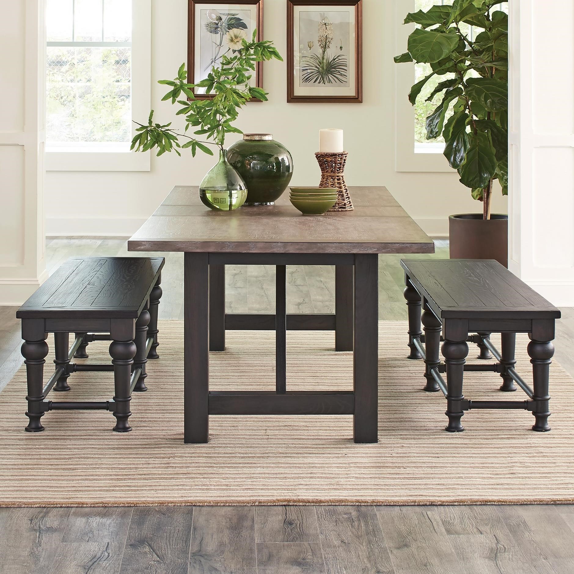 Riverside Furniture Mckenzie Table With 2 Benches Value City