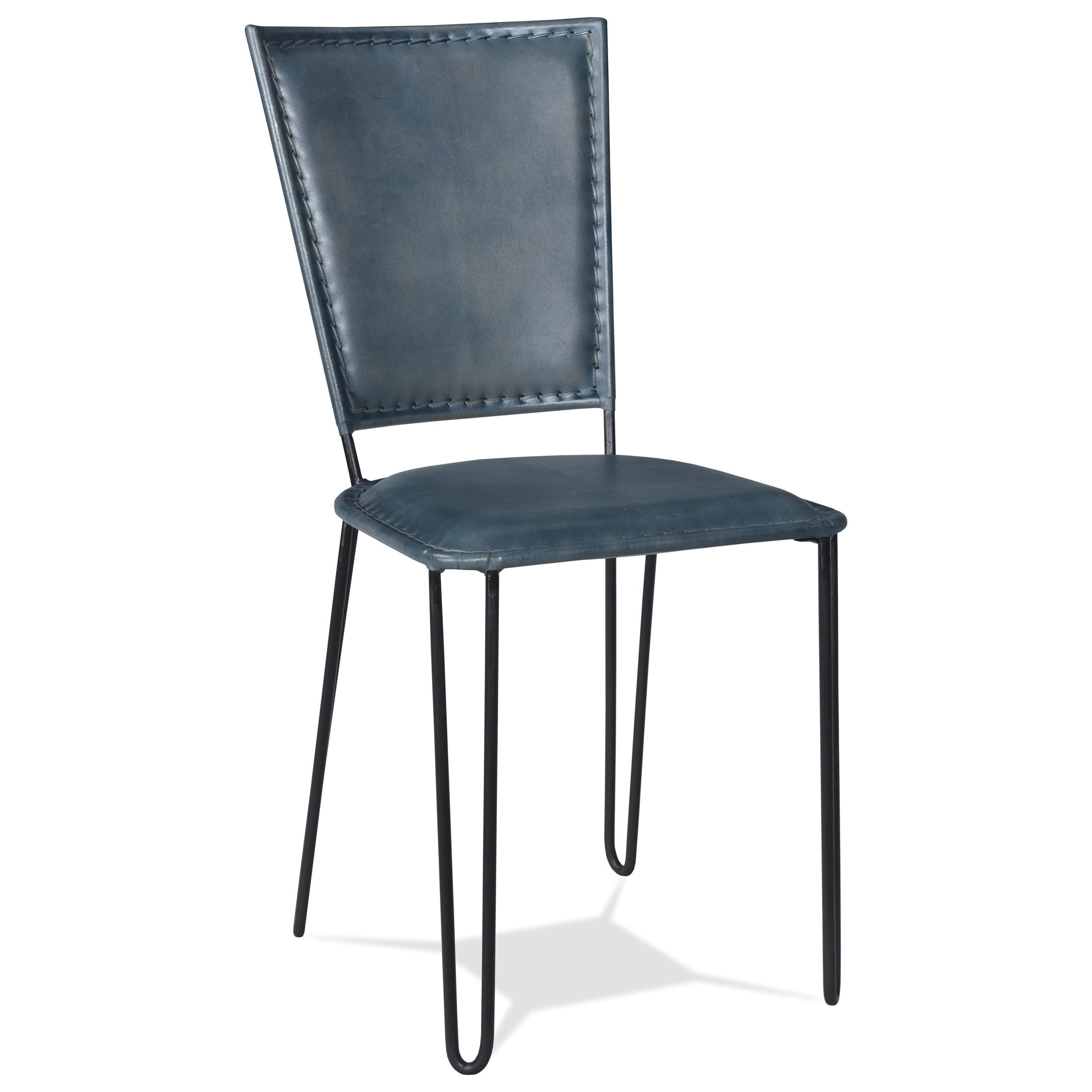 Riverside Furniture Mix N Match Chairs Retro Modern Blue Leather Side Chair Wayside Furniture Dining Side Chairs