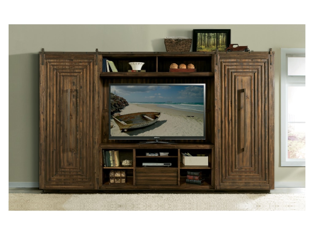 Riverside furniture modern gatheringsentertainment wall unit