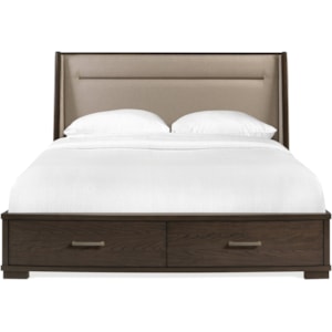 Riverside Furniture Monterey Queen Upholstered Storage Bed With 2 Footboard Drawers Wayside Furniture Upholstered Beds