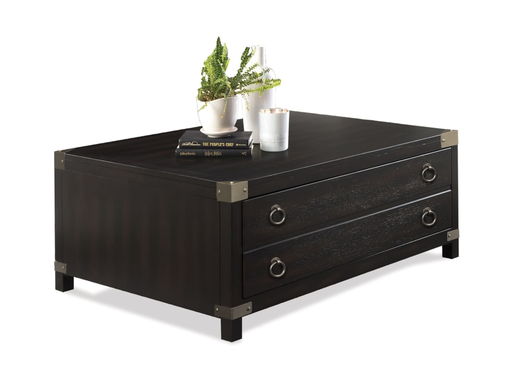 Riverside Furniture Myra 59202 2 Drawer Coffee Table With Metal Riverside Furniture Myracoffee Table