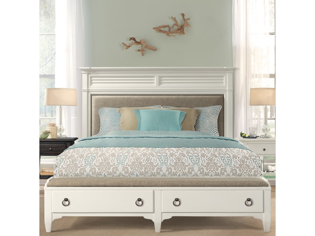 Riverside Furniture MyraQueen Upholstered Storage Bed