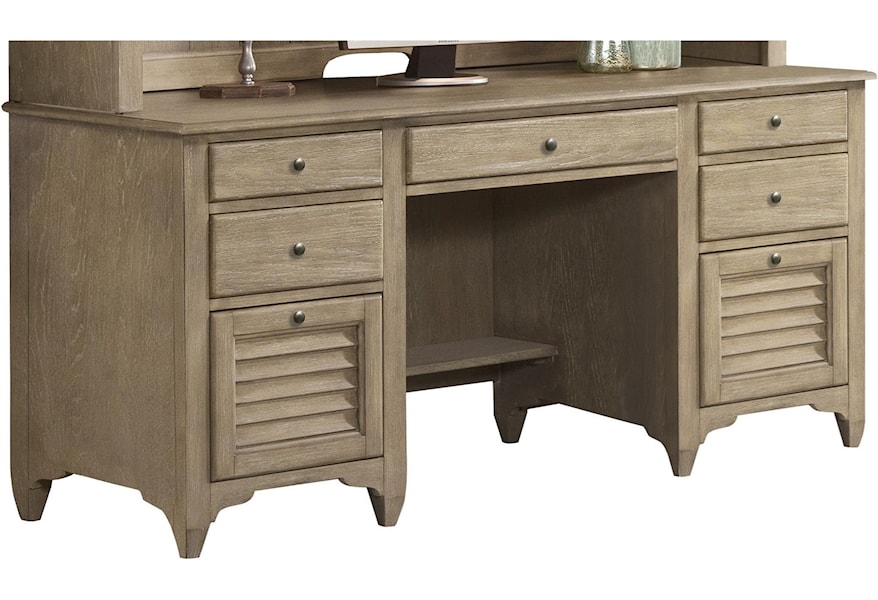 Riverside Furniture Myra 59421 Credenza Desk With Louvered Drawers