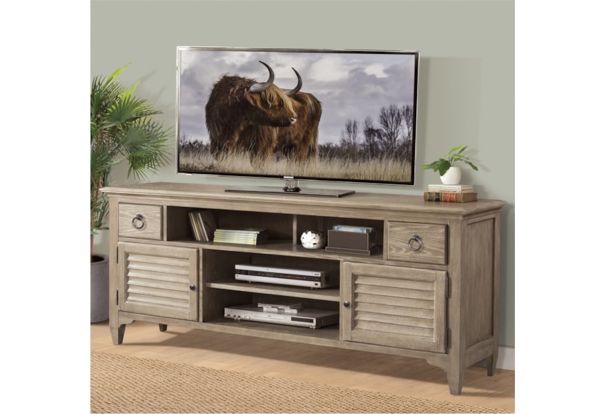 Riverside Furniture Myra 59432 74 Inch Tv Console With Louvered