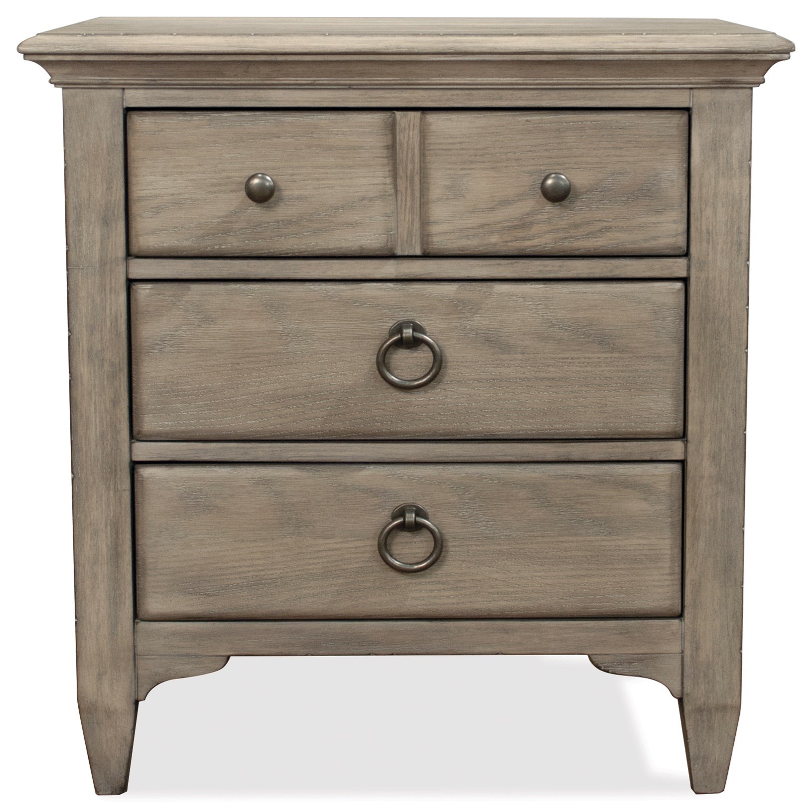 Riverside Furniture Myra 3 Drawer Nightstand With Dual Usb Charging Port Johnny Janosik Night Stands