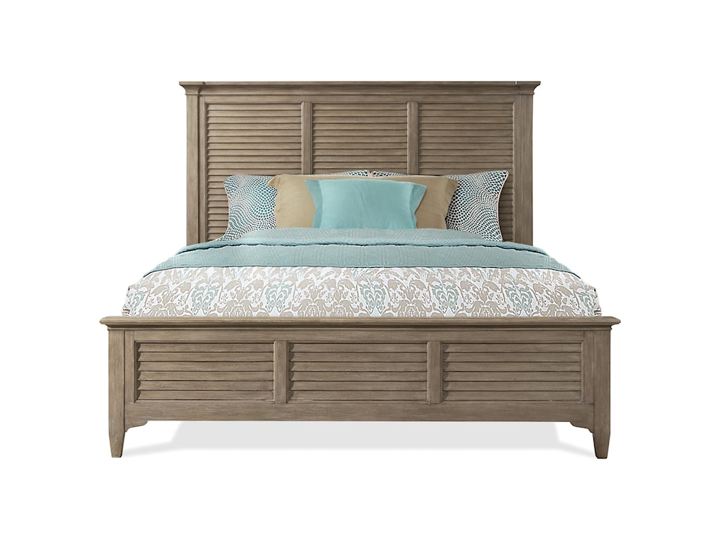Riverside Furniture Myra Transitional Queen Louver Bed Wayside