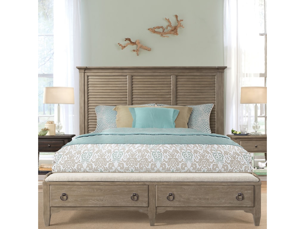 Riverside Furniture MyraQueen Louver Storage Bed
