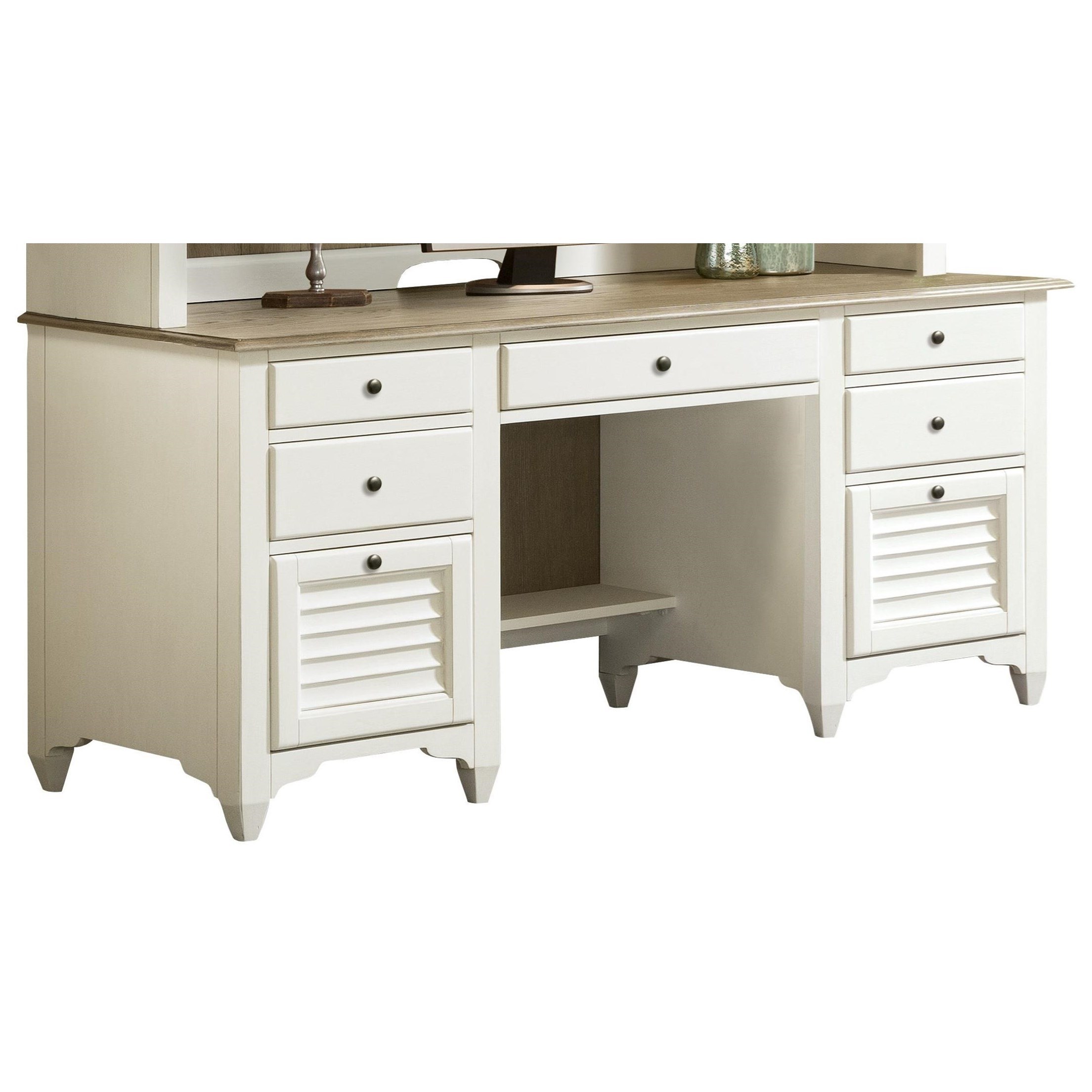 Riverside Furniture Myra Credenza Desk With Louvered Drawers