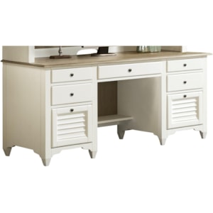 Riverside Furniture Myra 59521 Credenza Desk With Louvered Drawers Hudson S Furniture Double Pedestal Desks