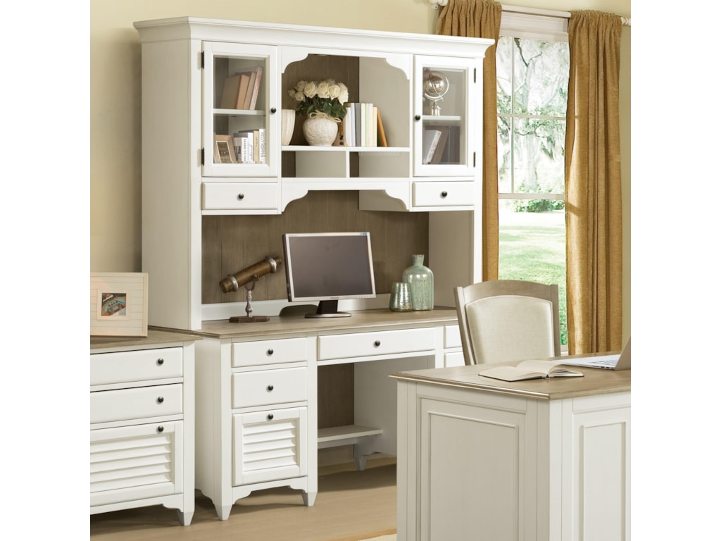 Riverside Furniture Myra Credenza Desk With Louvered Drawers