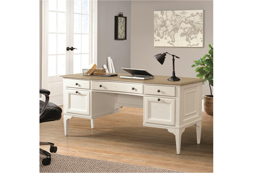 Riverside Furniture Myra Transitional 5 Drawer Writing Desk