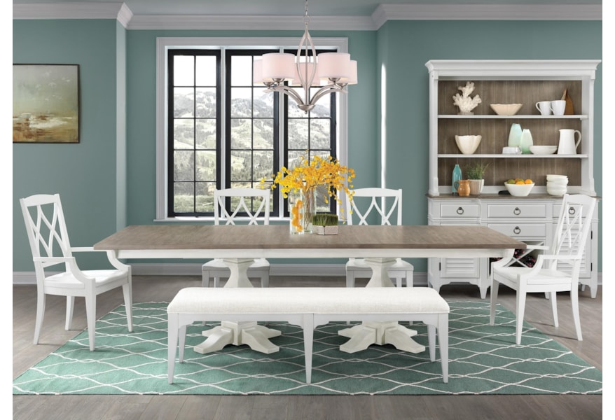 Riverside Furniture Myra 6 Piece Double Pedestal Table And Xx Back