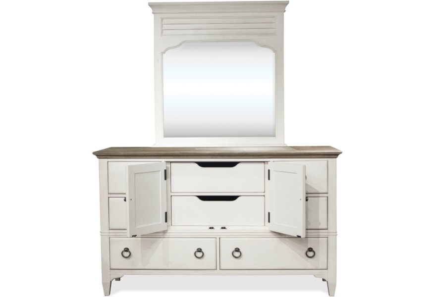 Riverside Furniture Myra Transitional Door Dresser And Louvered