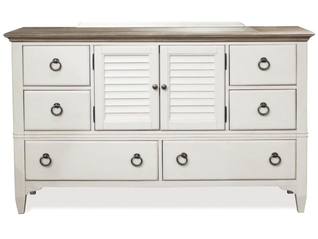 Riverside Furniture Myra Transitional Door Dresser With 6 Drawers