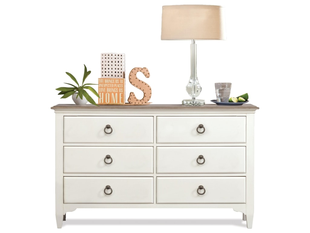 Riverside Furniture Myra Transitional 6 Drawer Small Dresser