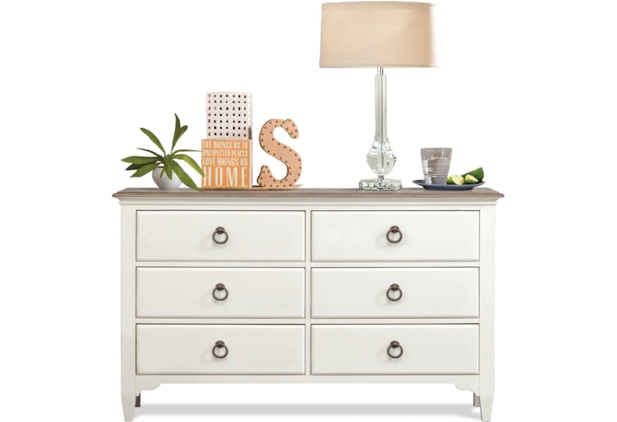 Riverside Furniture Myra 59566 Transitional 6 Drawer Small Dresser