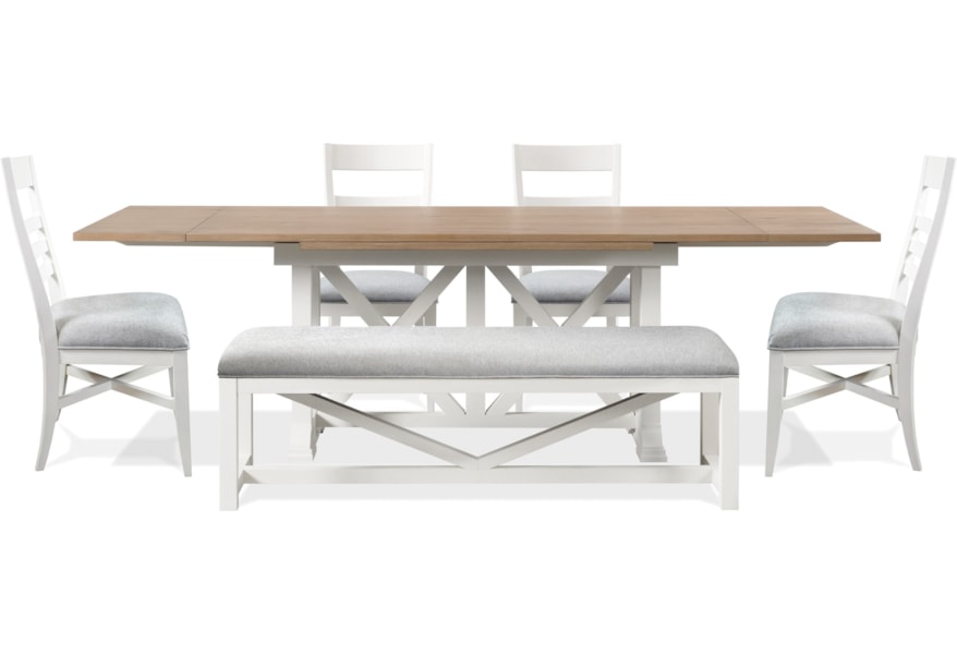 photo Modern Farmhouse Dining Table Set With Bench riverside furniture osborne modern