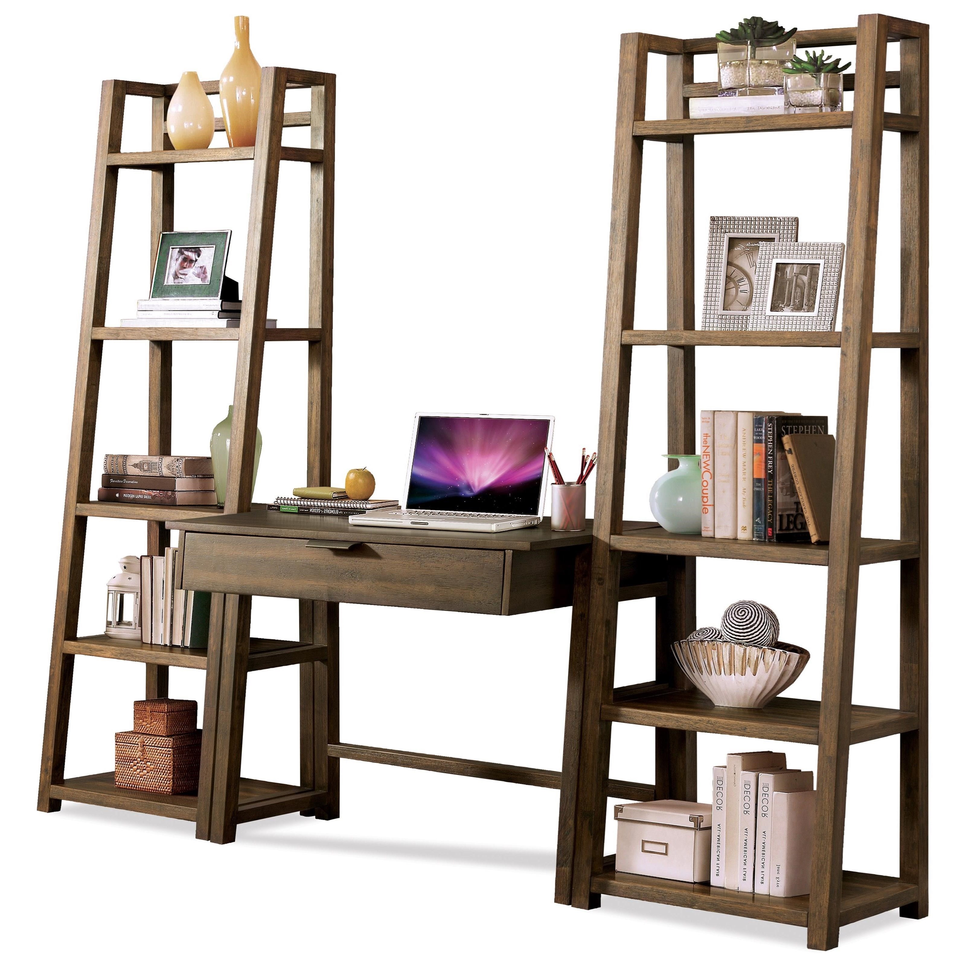 Riverside Furniture Perspectives Leaning Bookcase With 5 Shelves Wayside Furniture Open Bookcases