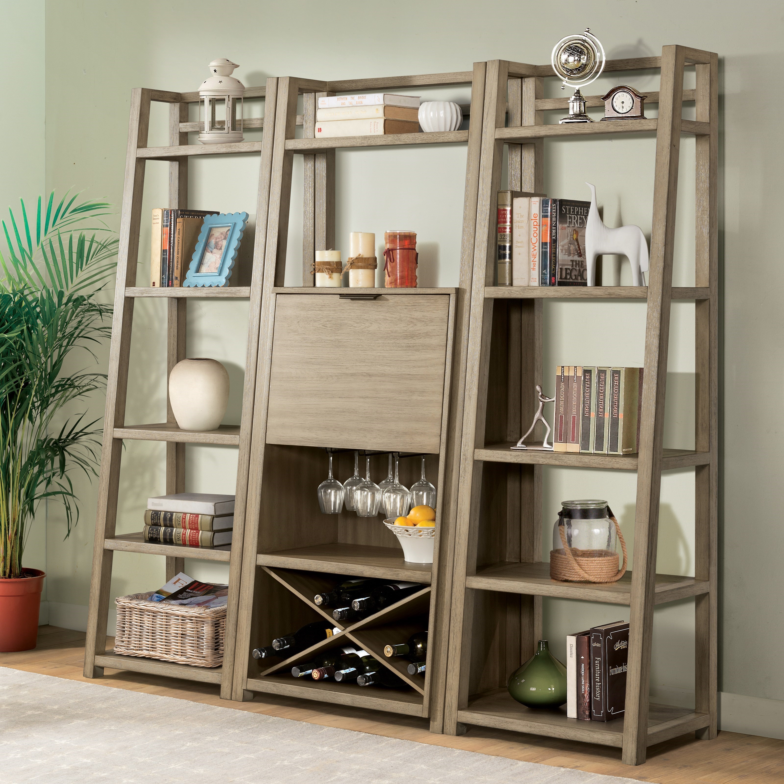 Riverside Furniture Perspectives 28138 Leaning Bookcase With 5