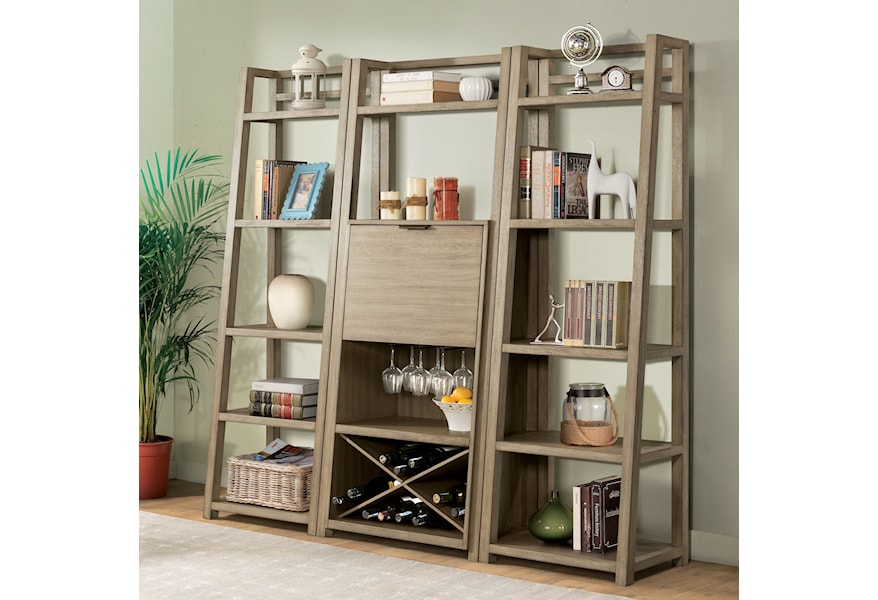 Riverside Furniture Perspectives 28138 Leaning Bookcase With 5