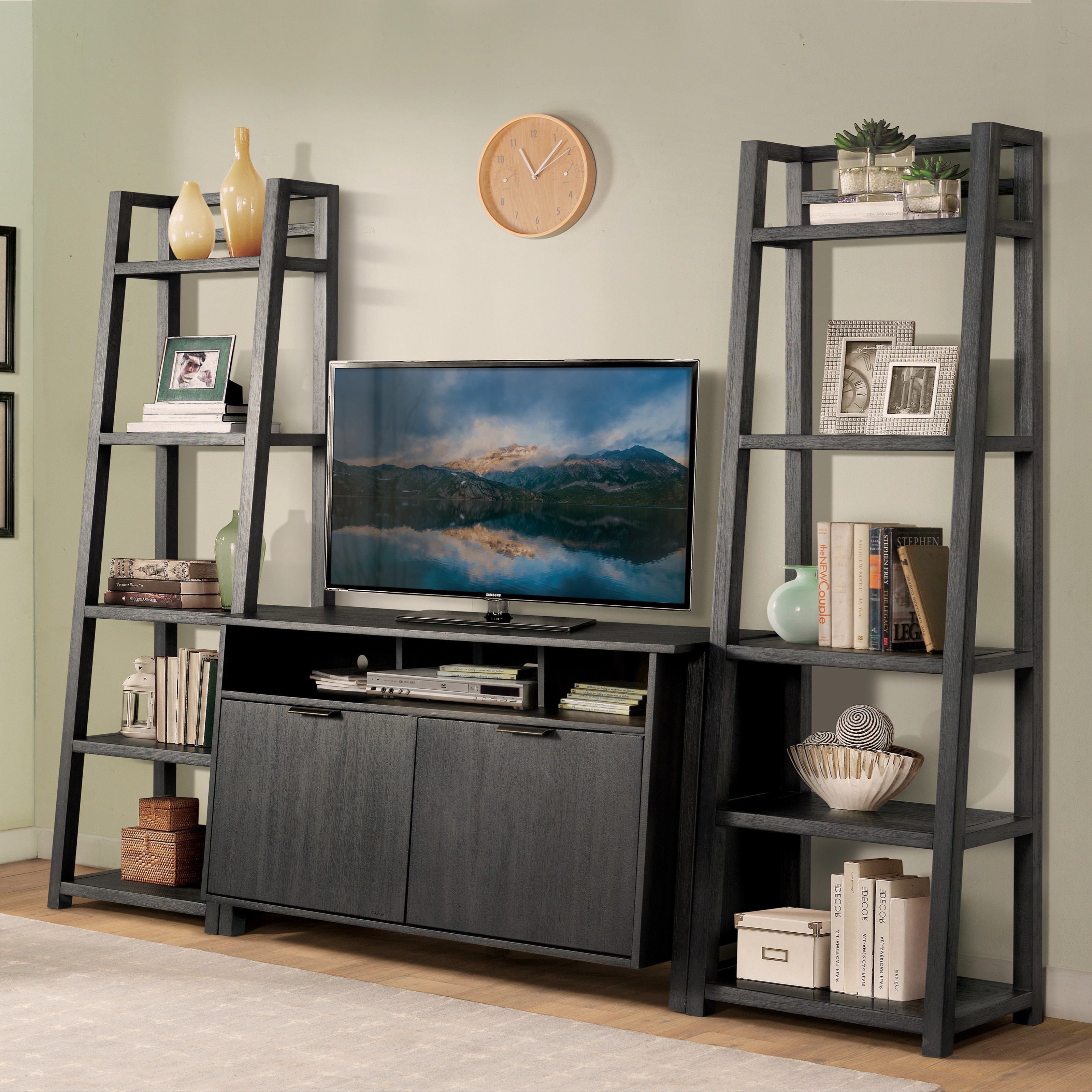 Riverside Furniture Perspectives Riv 28238 Leaning Bookcase With 5 Shelves Hudson S Furniture Open Bookcases We need a new tv stand and were looking for ideas and we've now decided on doing this. perspectives leaning bookcase