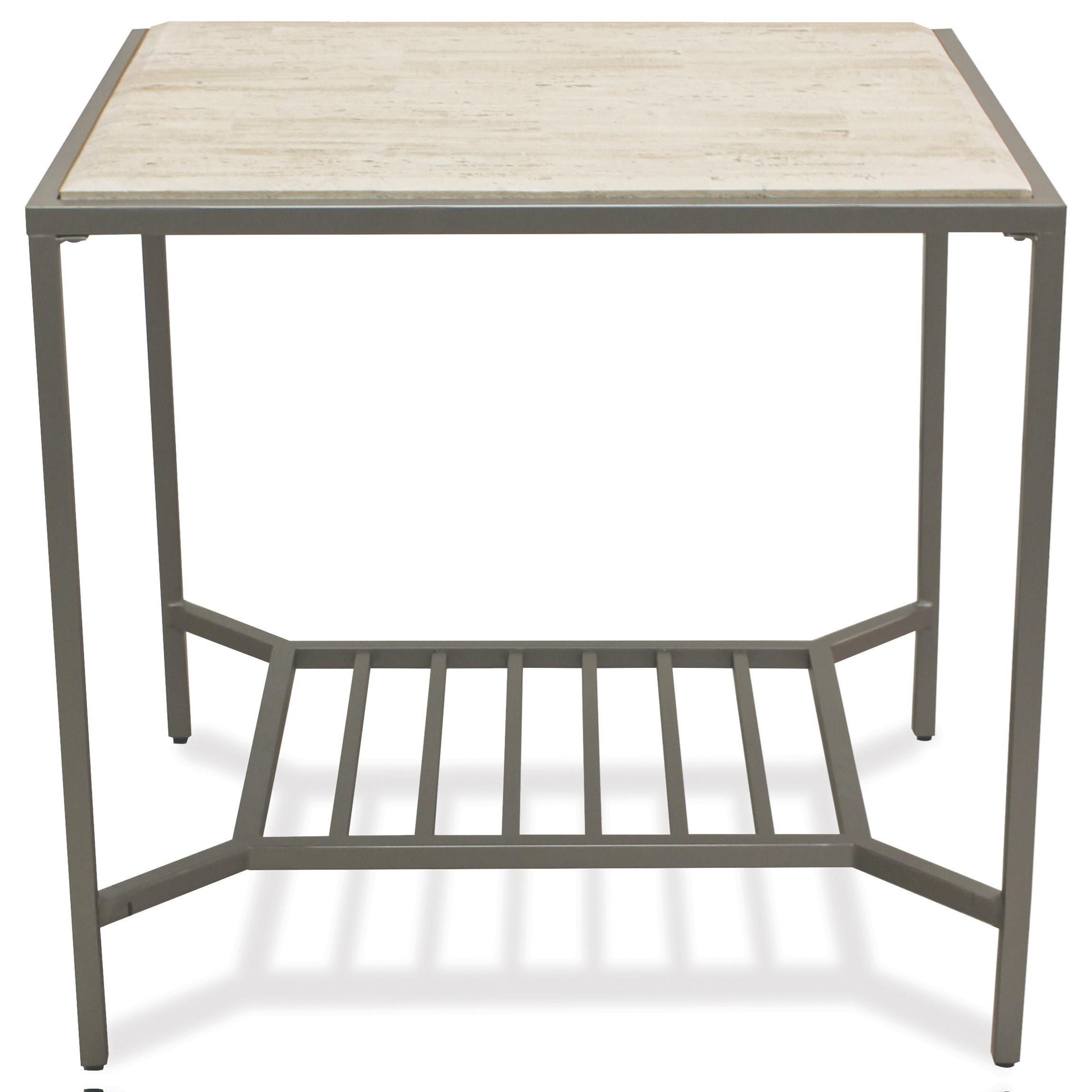 Riverside Furniture Pinnacle Contemporary Rectangle End Table With Travertine Stone Top Find Your Furniture End Tables