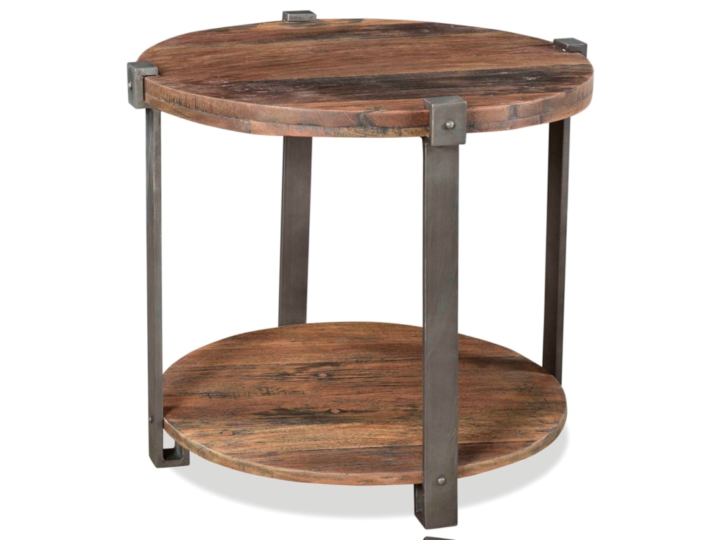 Riverside Furniture Quinton Rustic Round Side Table With Bottom Shelf Sheelys Furniture Appliance End Tables Riverside Furniture Quinton Rustic Round Side Table With Bottom Shelf Sheelys Furniture Appliance End Tables