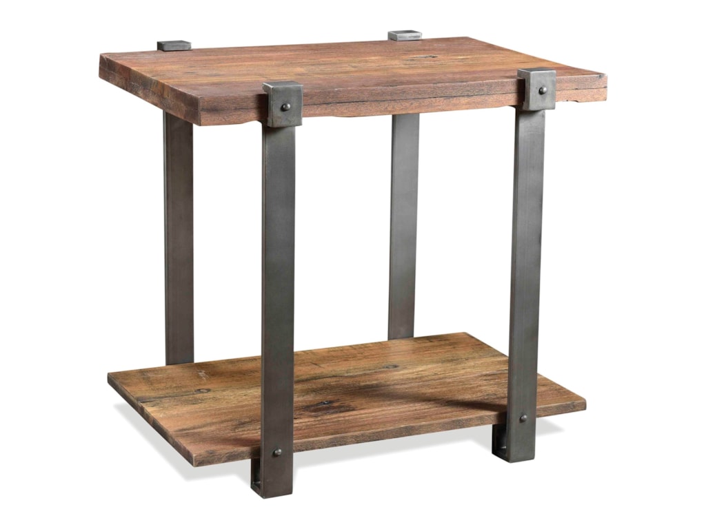 Quinton Rustic Rectangular Side Table With Open Bottom Shelf By Riverside Furniture At Wayside Quinton Rustic Rectangular Side Table With Open Bottom Shelf By Riverside Furniture At Wayside