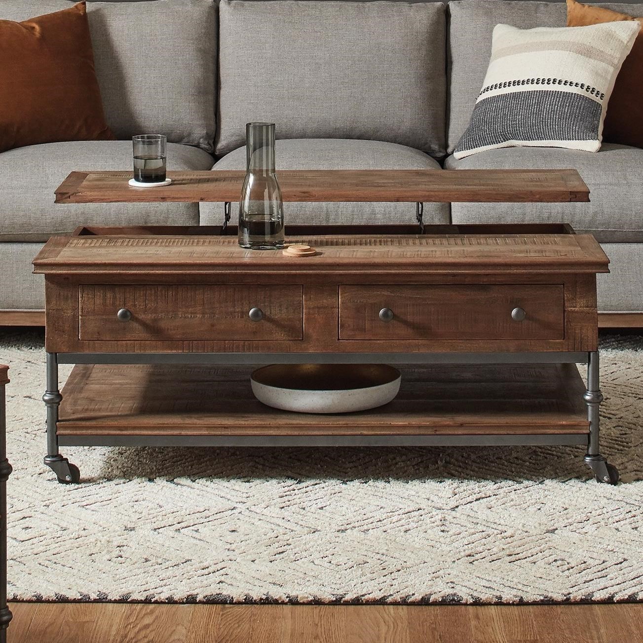 Riverside Furniture Revival 44801 Rustic Industrial Lift Top