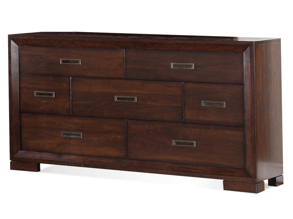 Riverside Furniture Riata Low 7 Drawer Dresser W Block Feet