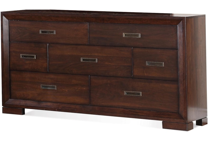 Riverside Furniture Riata Low 7 Drawer Dresser W Block Feet