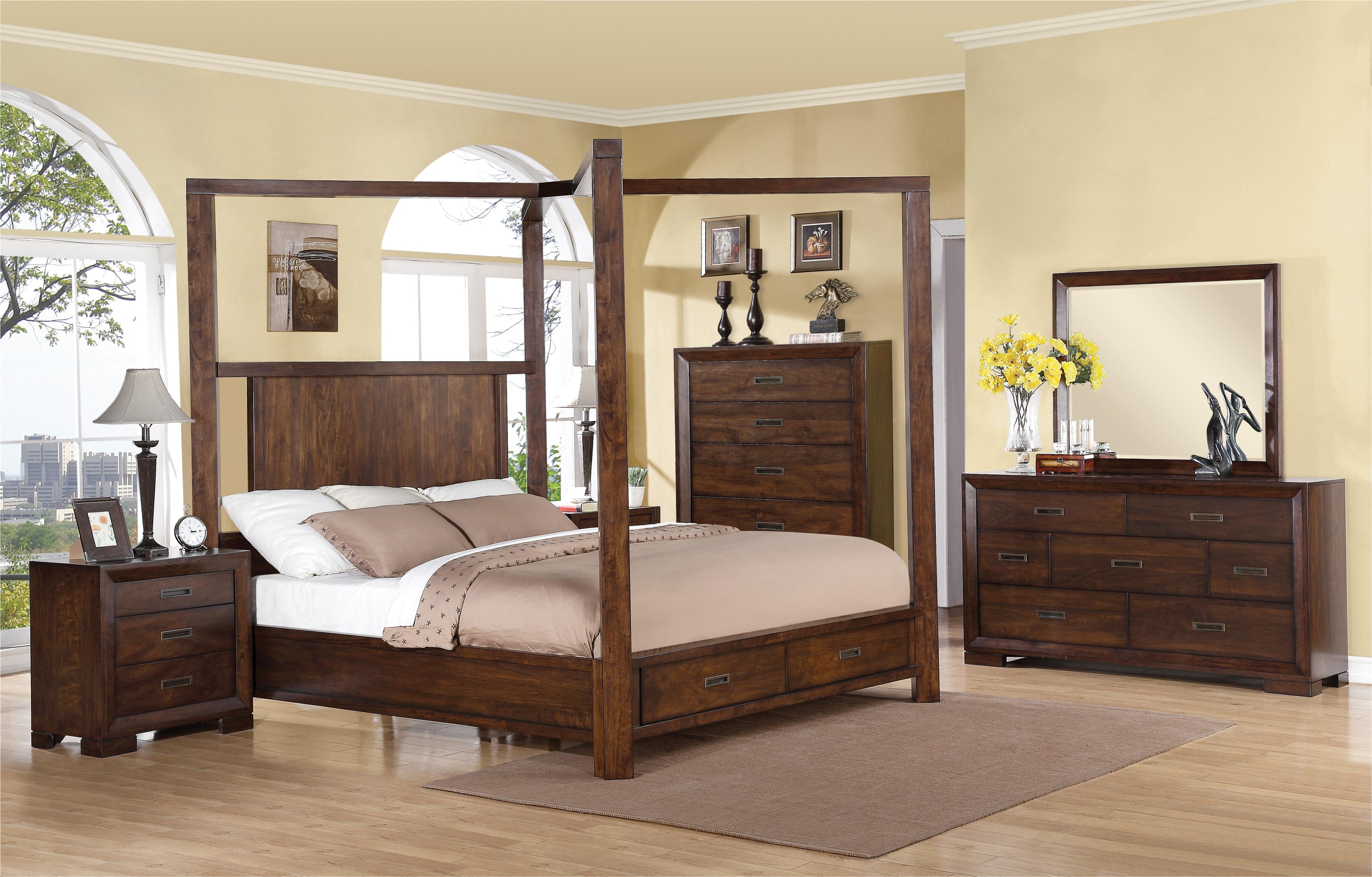 Riverside Furniture Riata Queen Canopy Storage Bed Turk