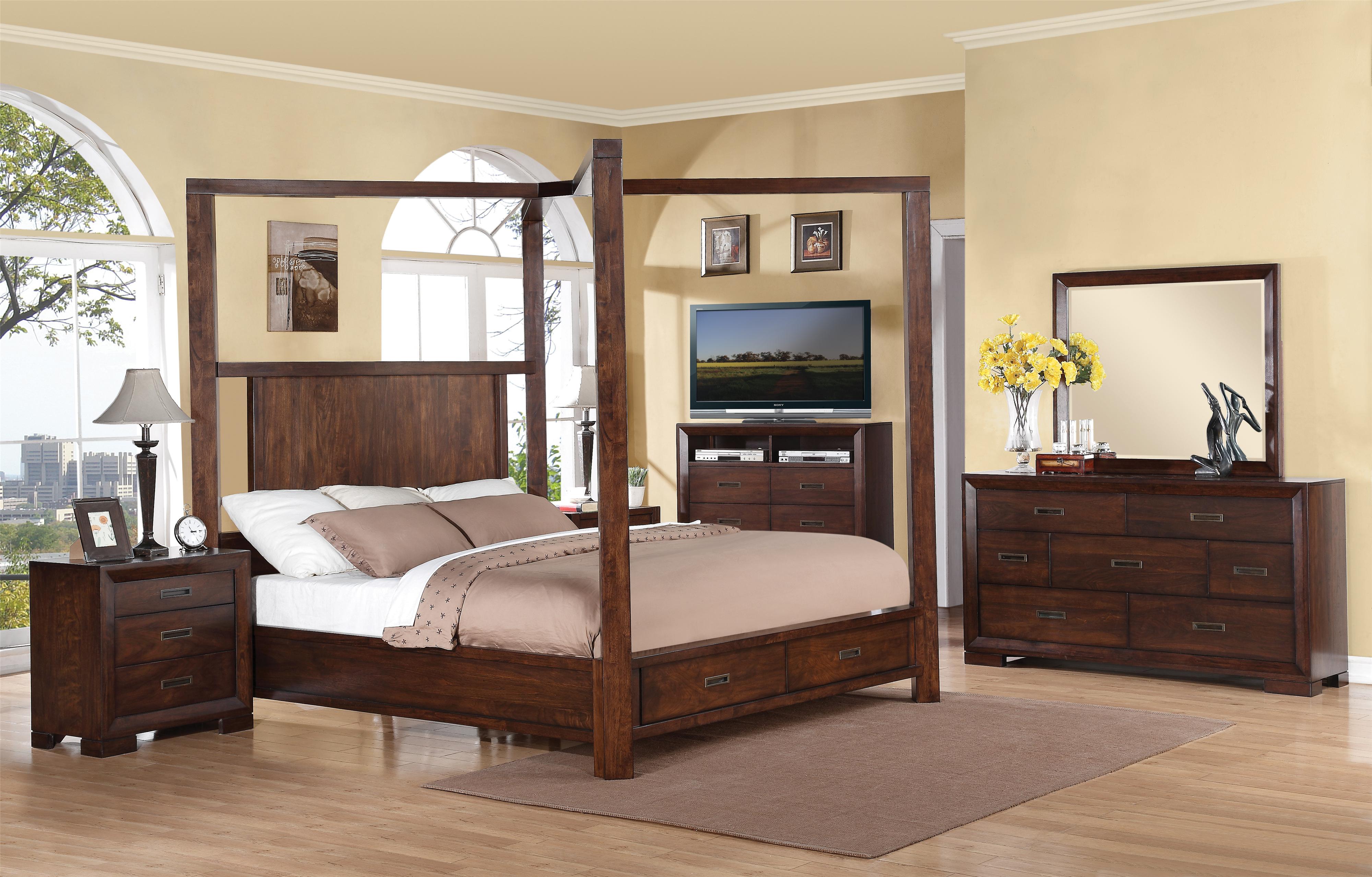 Riverside Furniture Riata Cal King Canopy Storage Bed Dunk